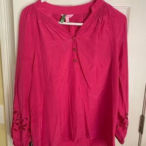 Lilly Pulitzer pink long sleeve blouse